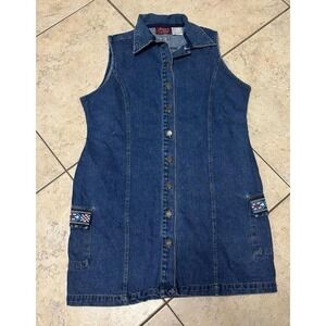 90's vintage denim western mini Dress by Contact Jeans size large